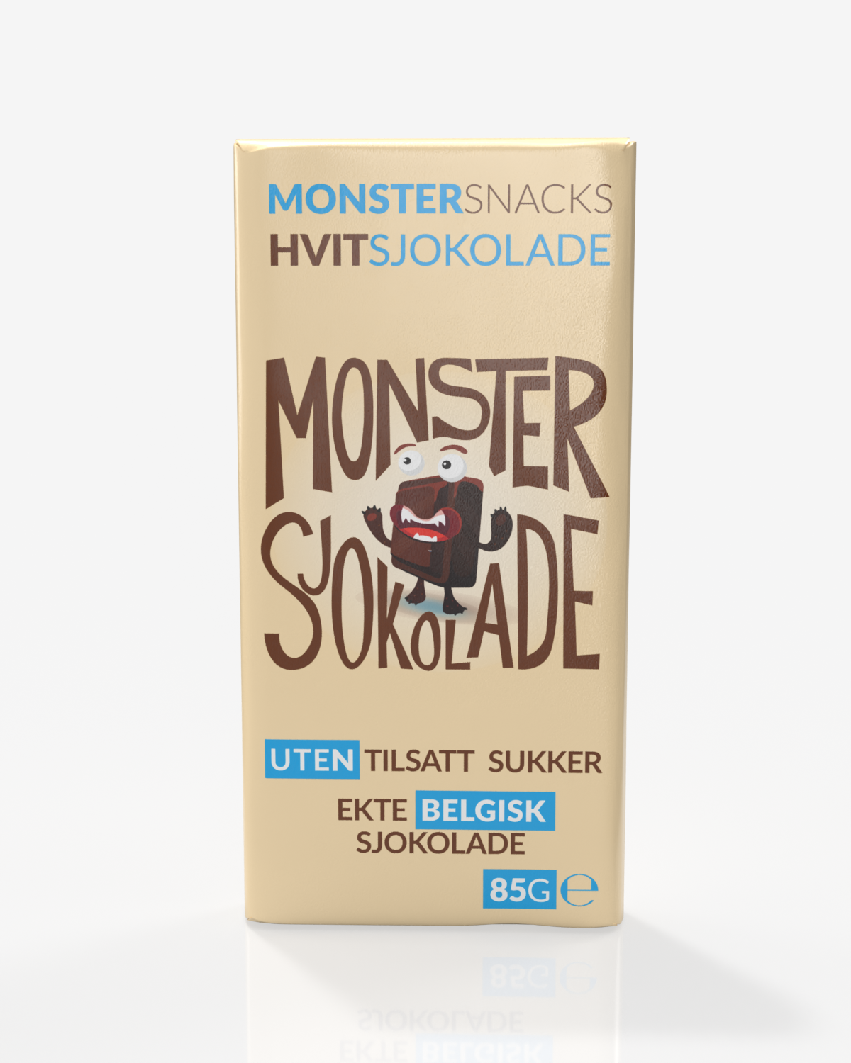 Monster Belgisk Hvit Sjokolade 85g