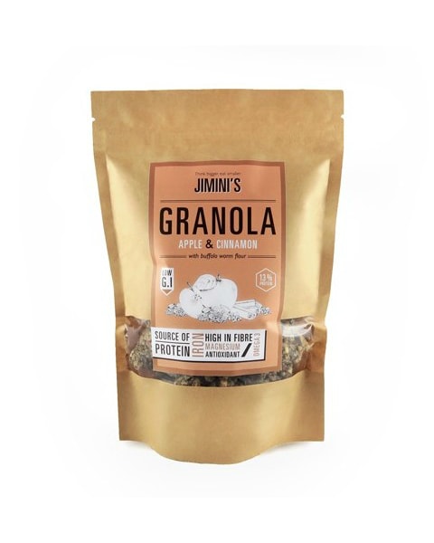 Jiminis - Buffalo Worm Granola - Apple & Cinnamon 200g - protein powder for weight