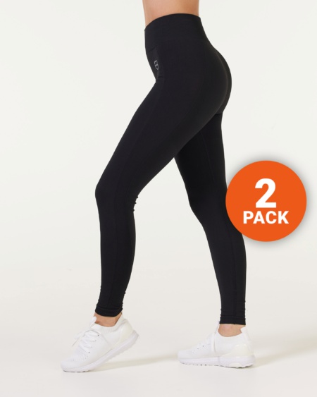 Power Up! Tights Black (2-pack)