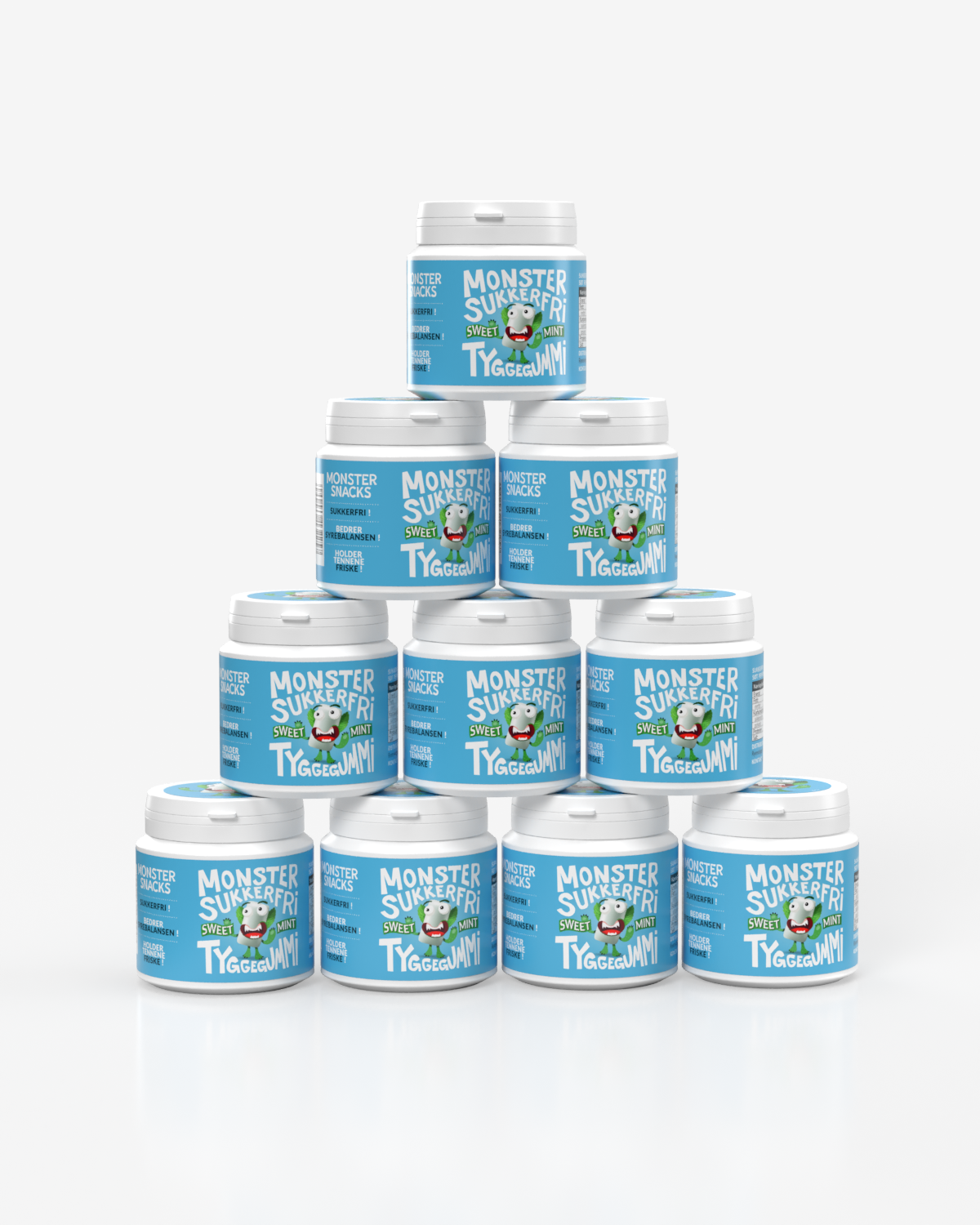 Monster Sukkerfri Tyggegummi - Sweet Mint 10x84g