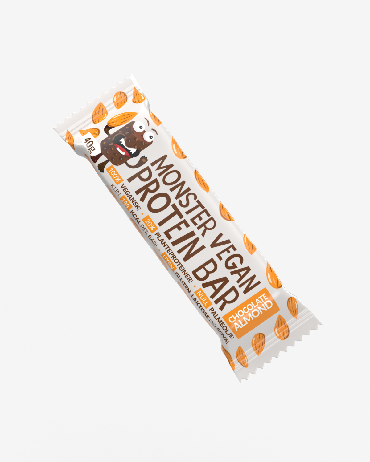 Monster Vegan Raw Protein Bar - Chocolate Almond 40g - havsalt