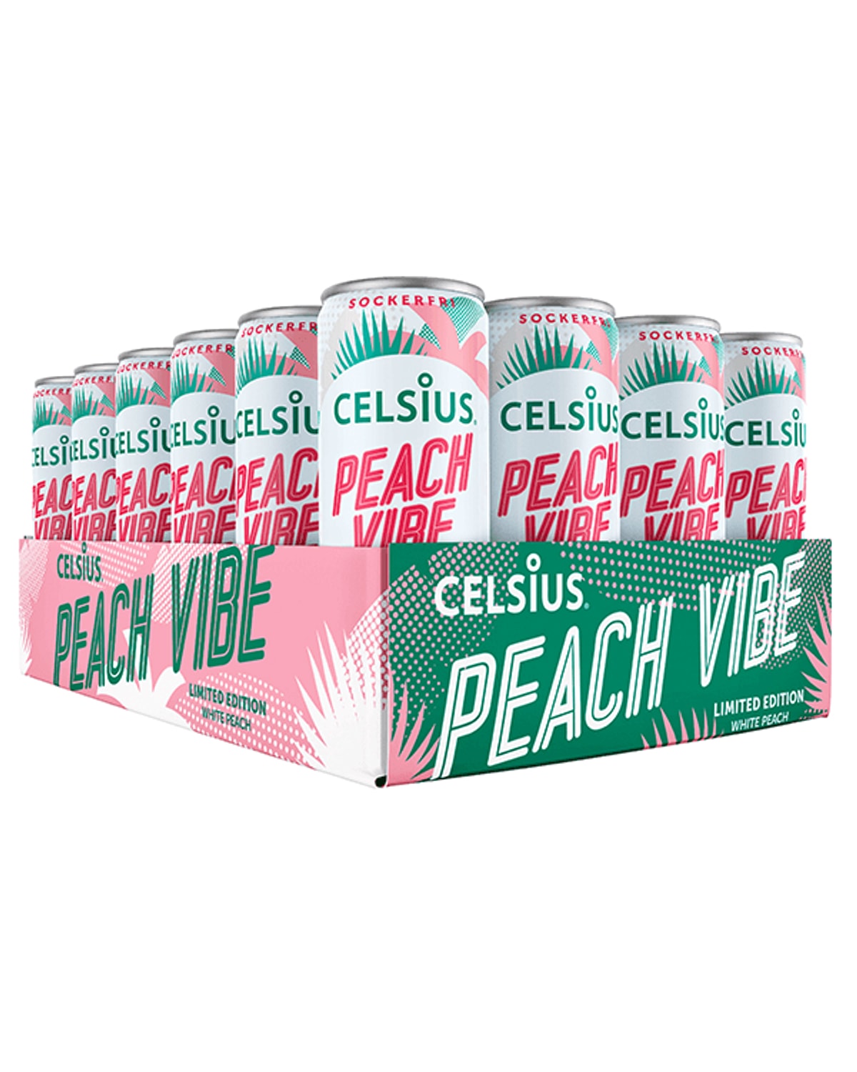 Celsius Peach Vibe 24x355ml - med protein