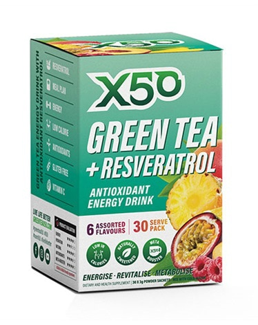 X50 Green Tea + Resveratrol - Smakspakke - shake mix
