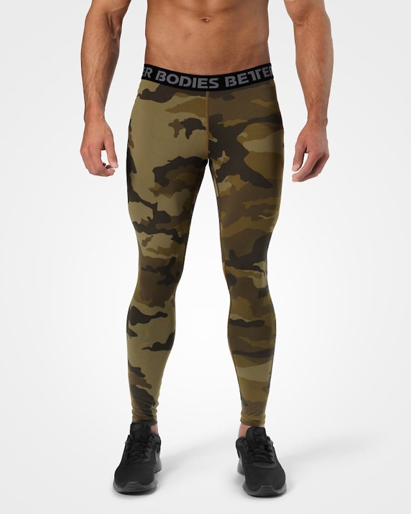 Better Bodies Hudson logo tights Dark Green Camo Tights.no Better Bodies Mens Tapered Camo Pants Tights.no