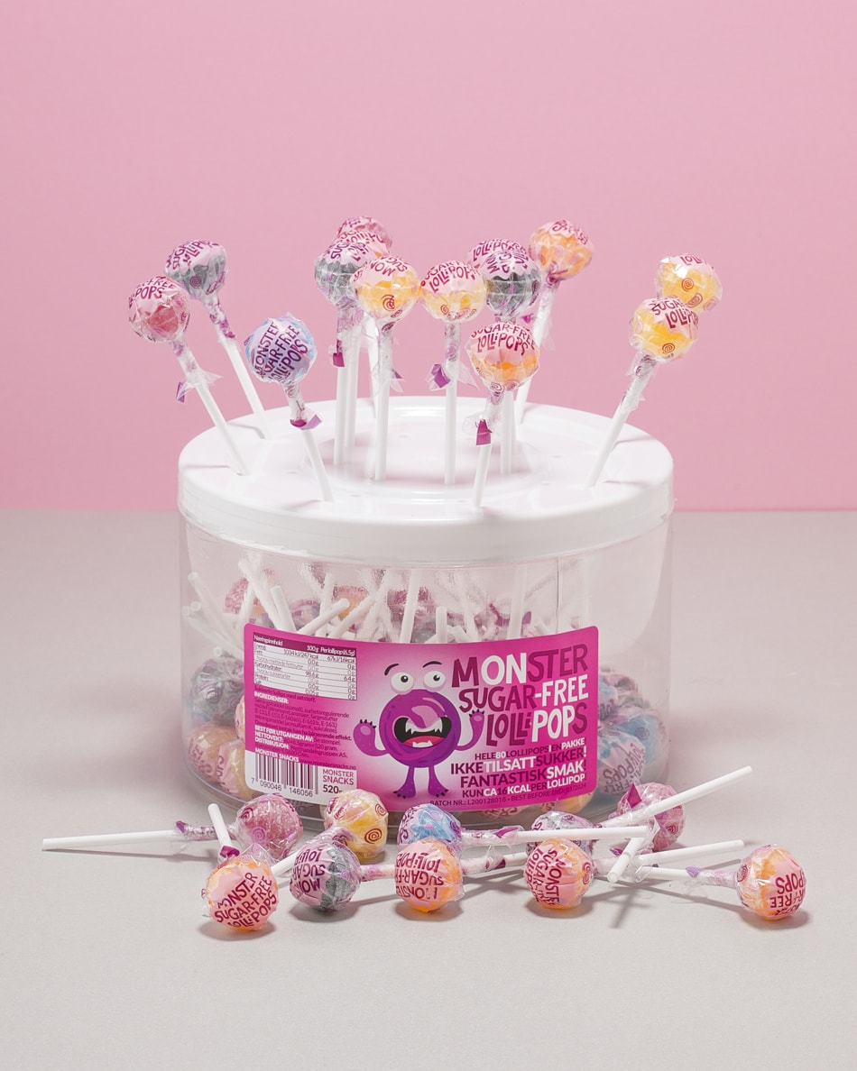 Monster sugar free lollipops 560g 80 lollipops tights no