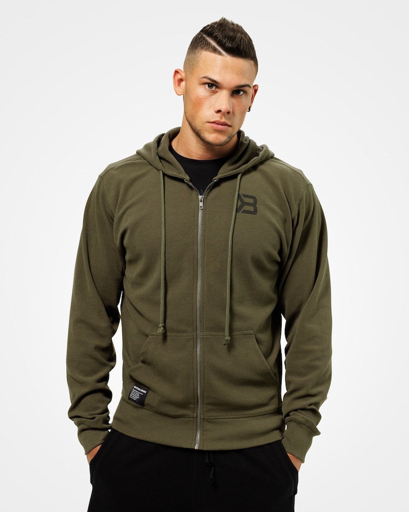 Better Bodies Stanton zip hood Khaki Green - L