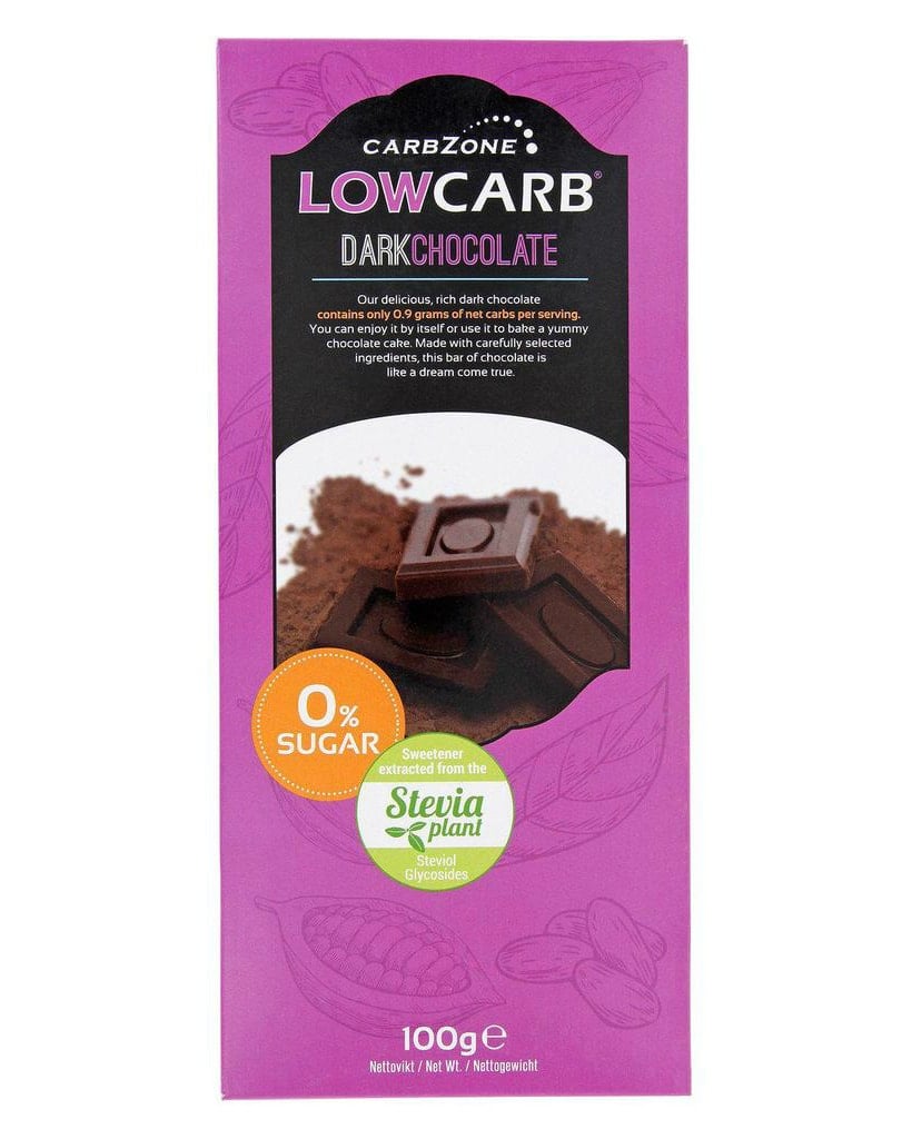 CarbZone Low Carb Dark Chocolate 100g - gram protein
