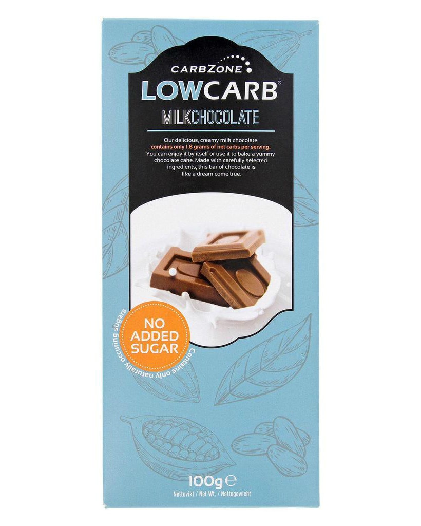 CarbZone Low Carb Milk Chocolate 100g - protein for
