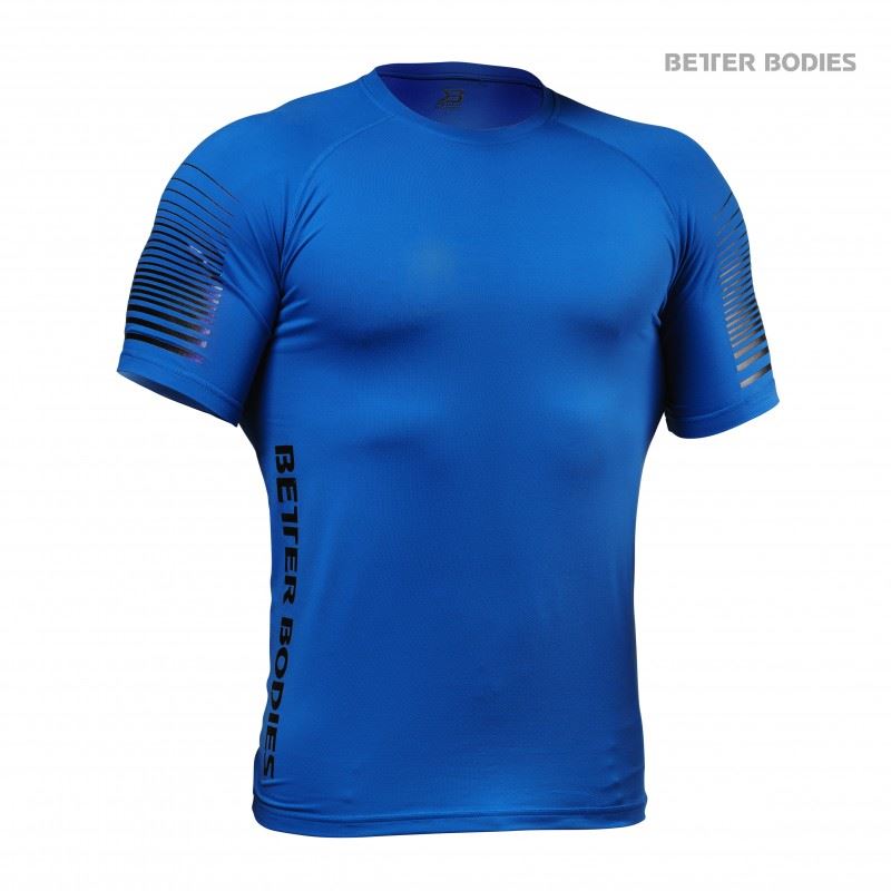 Better Bodies Performance PWR Tee - Str. Blue - XL - the