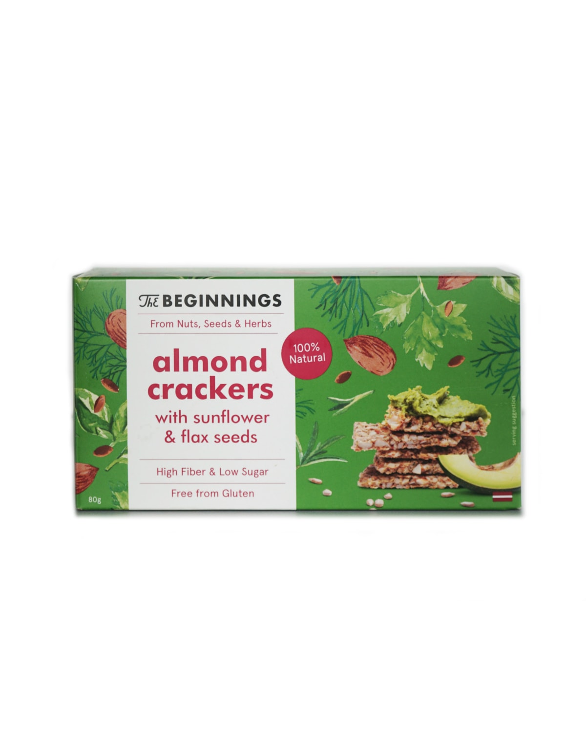 TheBeginnings Vegan Almond Seeds Crackers 80g - with protein