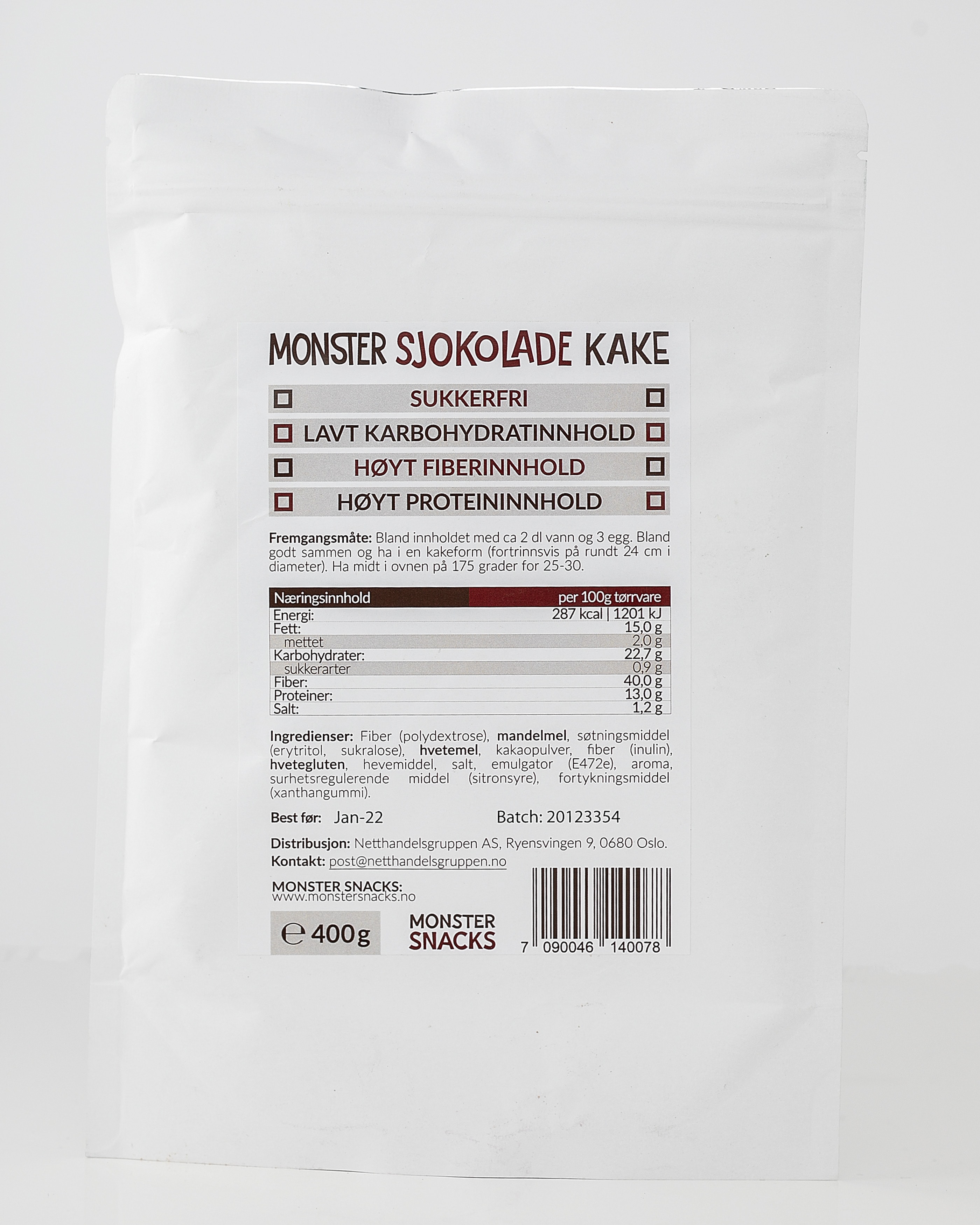 Monster Sukkerfri Sjokoladekakemiks1