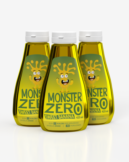 3x Monster Zero Calorie Syrup - Sweet Banana 425ml - TREPAKNING!