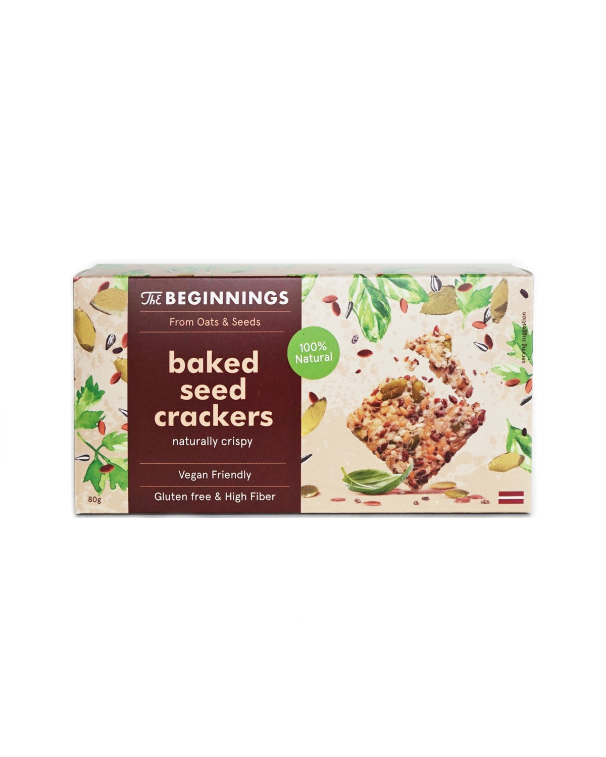 TheBeginnings Vegan Seeds Crackers & Sea Salt 80g - with protein