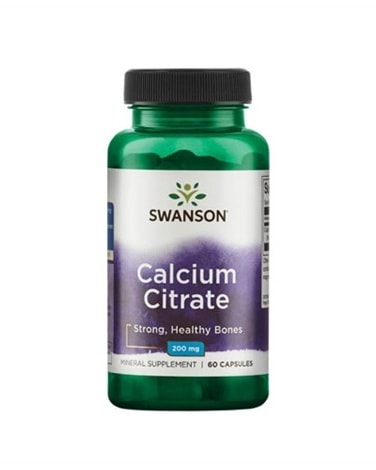 Swanson - Calcium Citrate -200mg - 60 caps - vitamin d