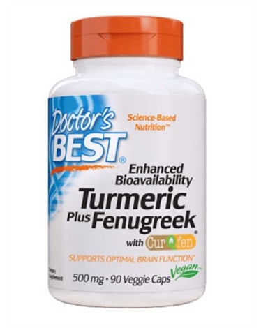 Doctor's Best - Tumeric + Fenugreek (500mg) - 90 veggie caps - the