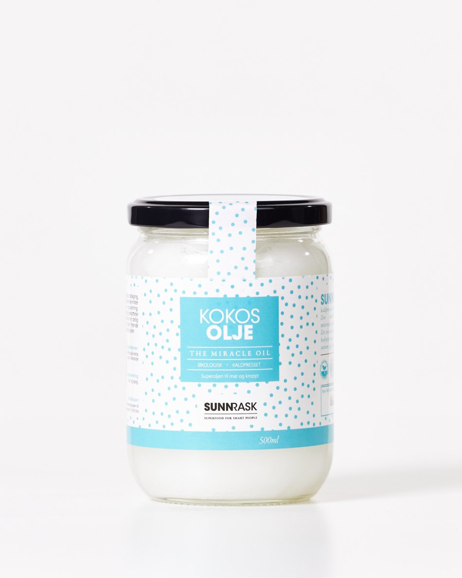 SunnRask Økologisk Kaldpresset Kokosolje 500ml