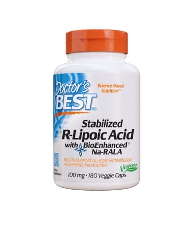 Doctor's Best - Stabilized R-Lipoic Acid - (100mg) - 180 veggie caps - vitamin for