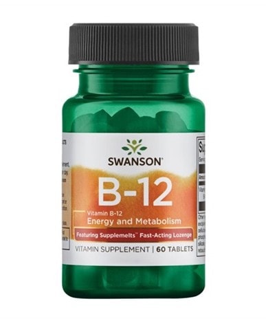 Swanson - Vitamin B-12 - 60 lozenges - supplements for energy