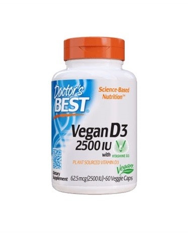 Doctor's Best - Vegan D3 (2500IU) - 60 veggie caps - vitamin for