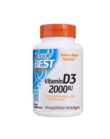 Doctor's Best - Vitamin D3 (2000IU) - 180 soft gels - the body