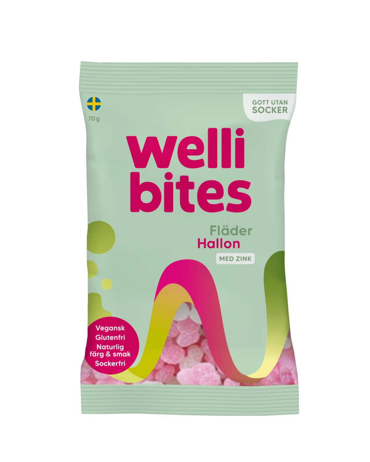 Wellibites Hyllebær & Bringebær 70g - protein og