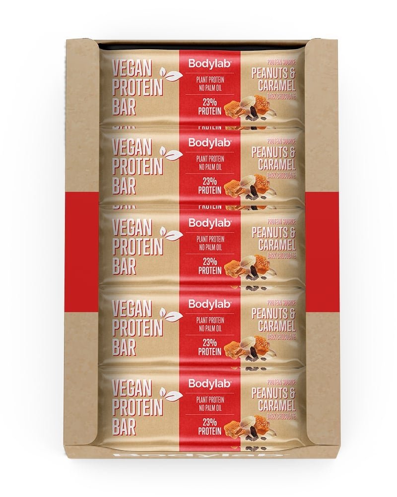 Bodylab Vegan Bar - Peanuts & Caramel 20x40g - protein for