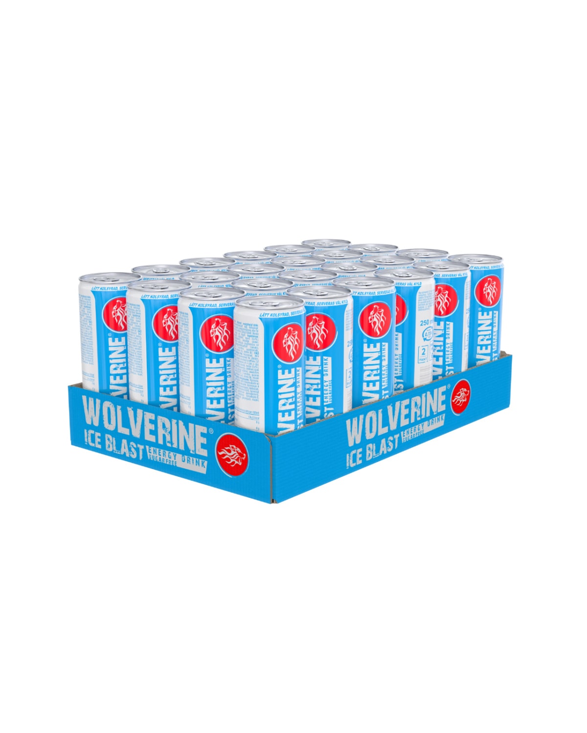 Wolverine Energy Drink 24x250ml - Ice Blast - uten salt