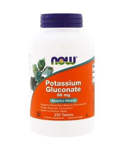 Now Foods Potassium Gluconate 250x99mg - electrolyte powder