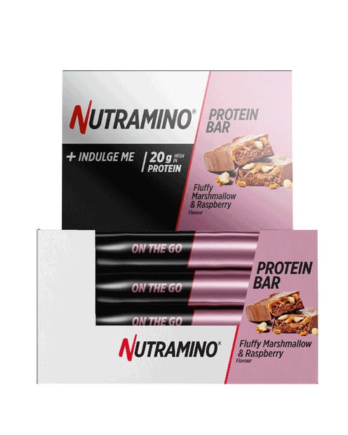 Nutramino Protein Bar Fluffy Marshmallows &amp; Raspberry 12x64g