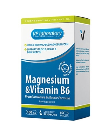 VPLabs Magnesium + B6 - 60 tabs - vitamin for