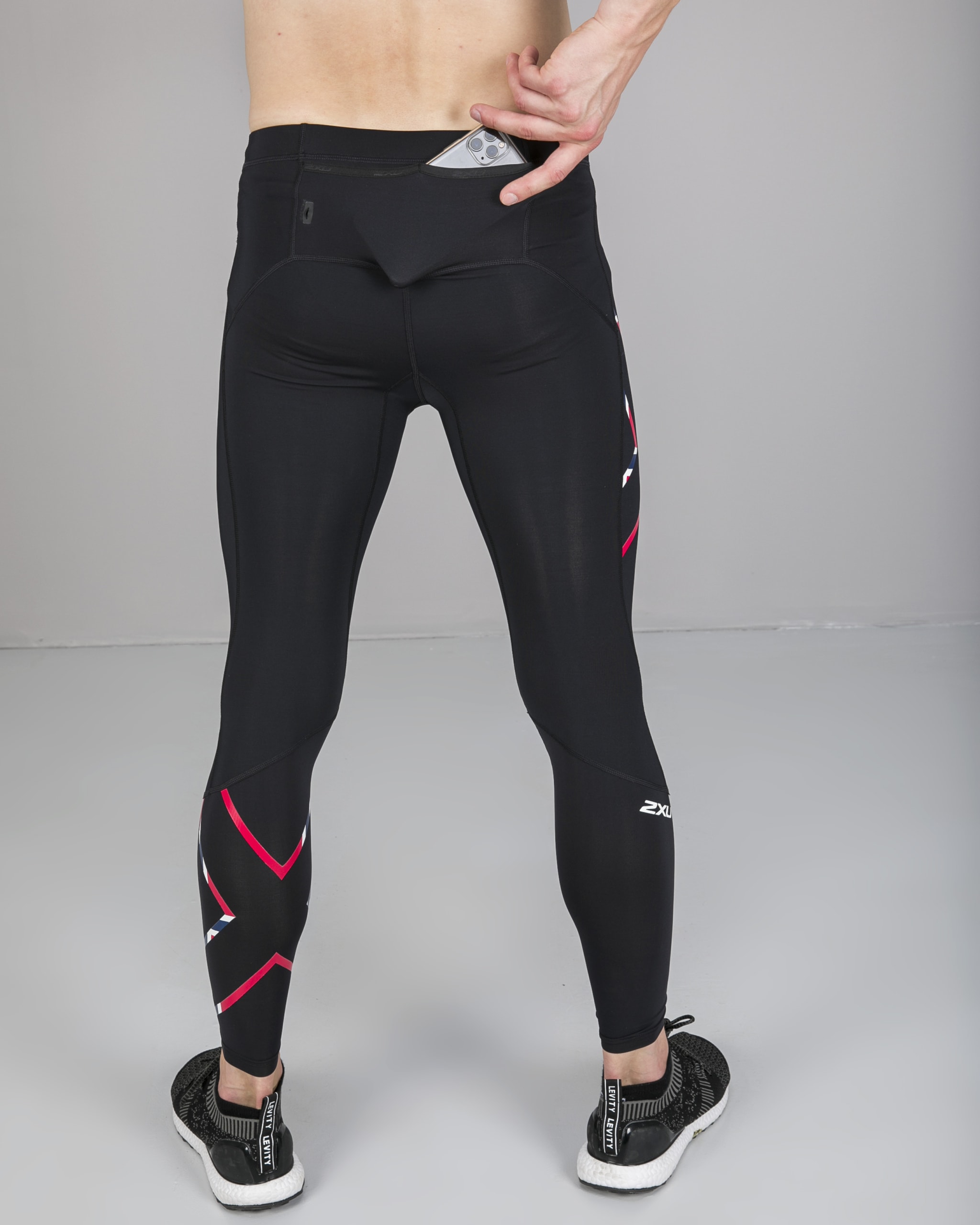 2XU Run Compression Tights M -Black:Outline Norway Flag26