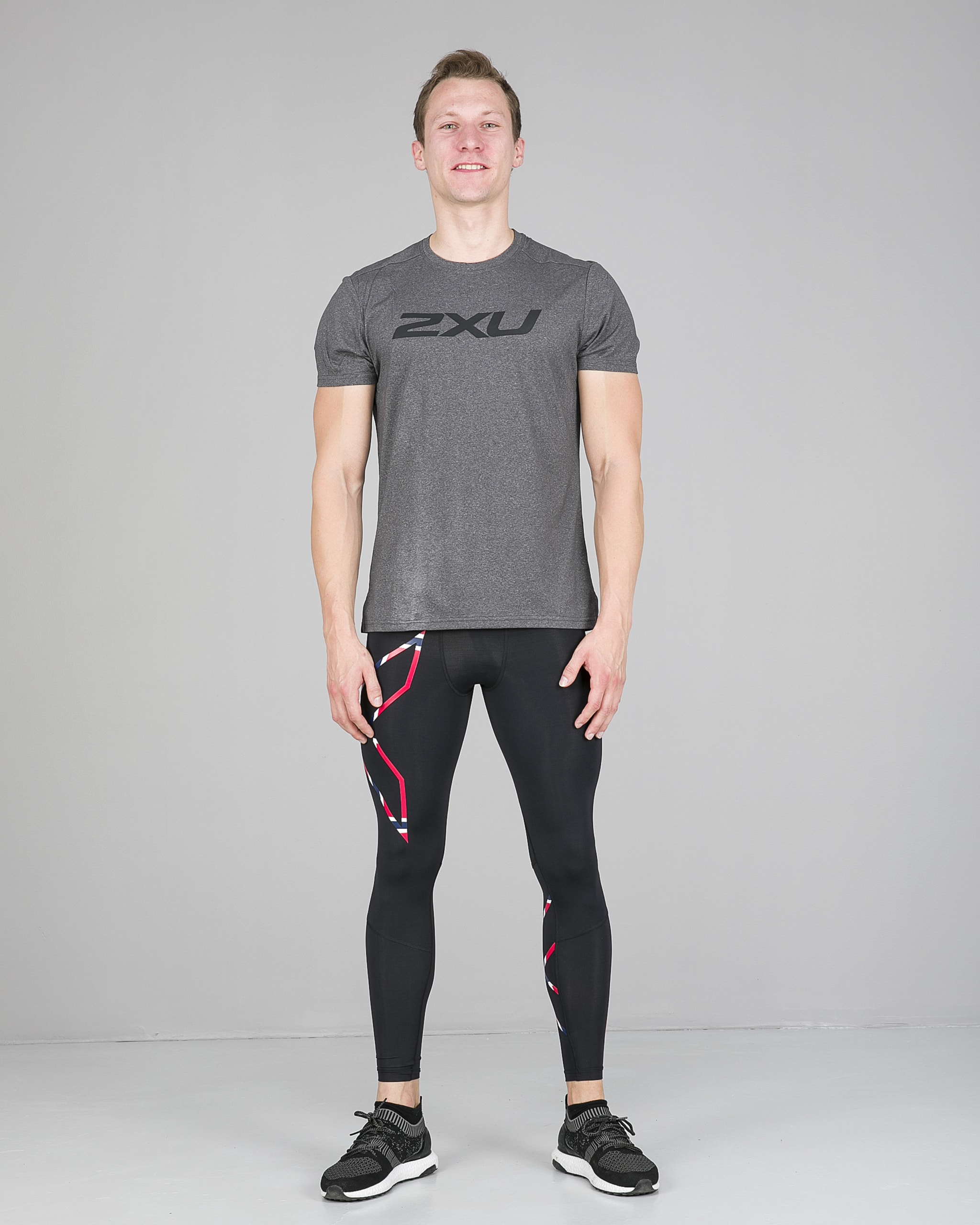 2XU Run Compression Tights M -Black:Outline Norway Flag38