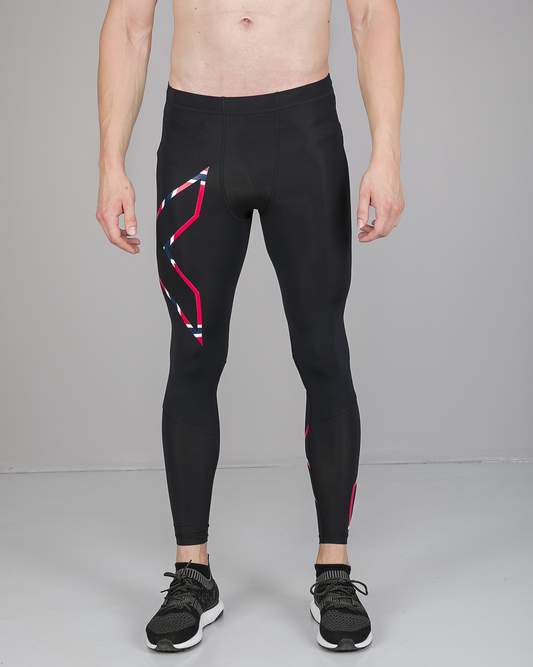 2XU Run Compression Tights M -Black:Outline Norway Flag4