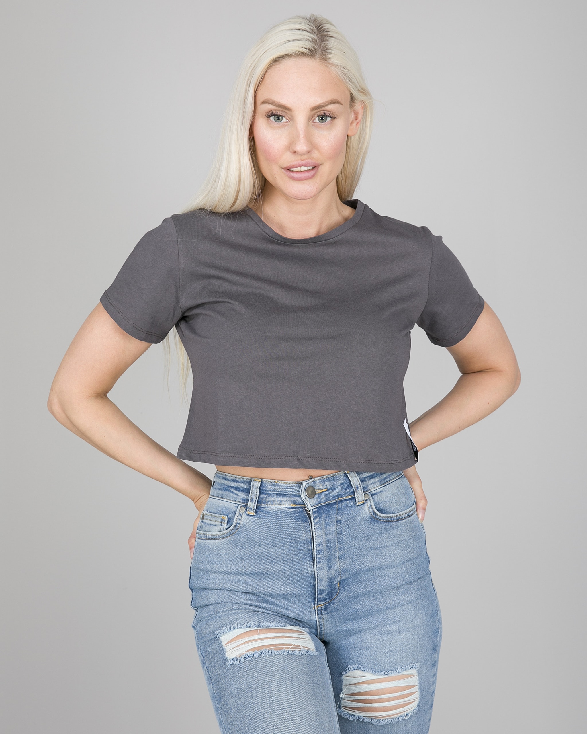Weightless Stacey Cropped Tee Grey7
