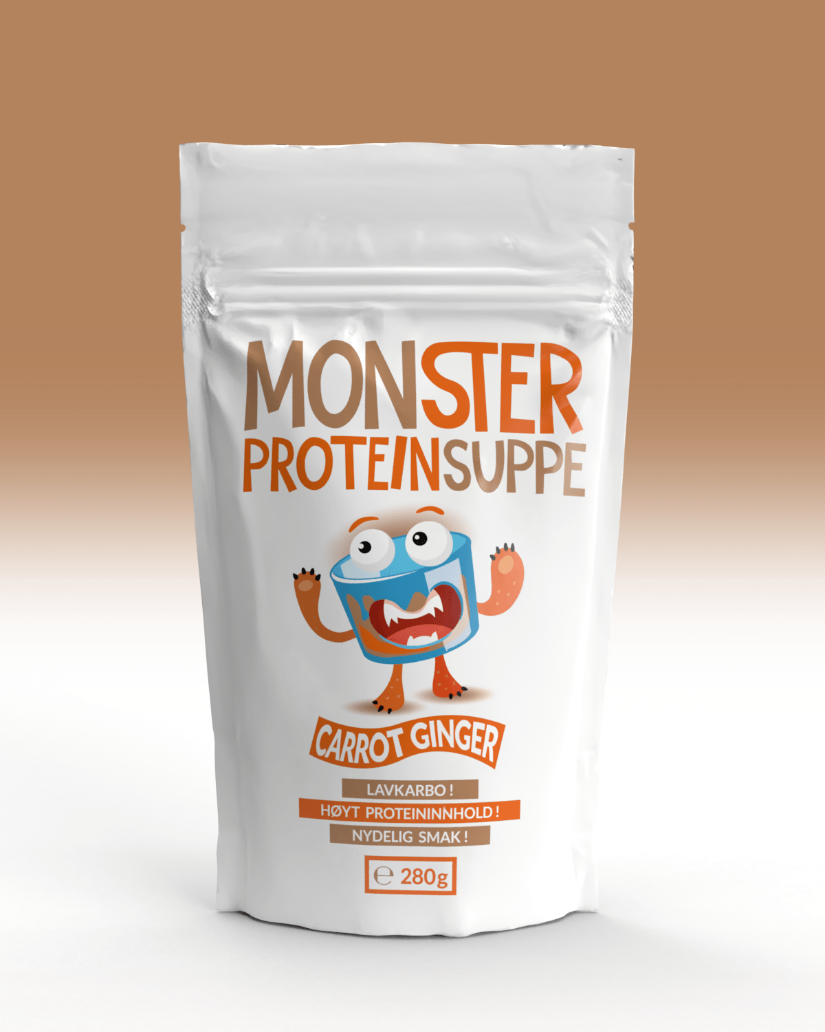 Monster Lavkarbosuppe - Ingefær & Gulrot - ÅTTE PORSJONER - tights.no
