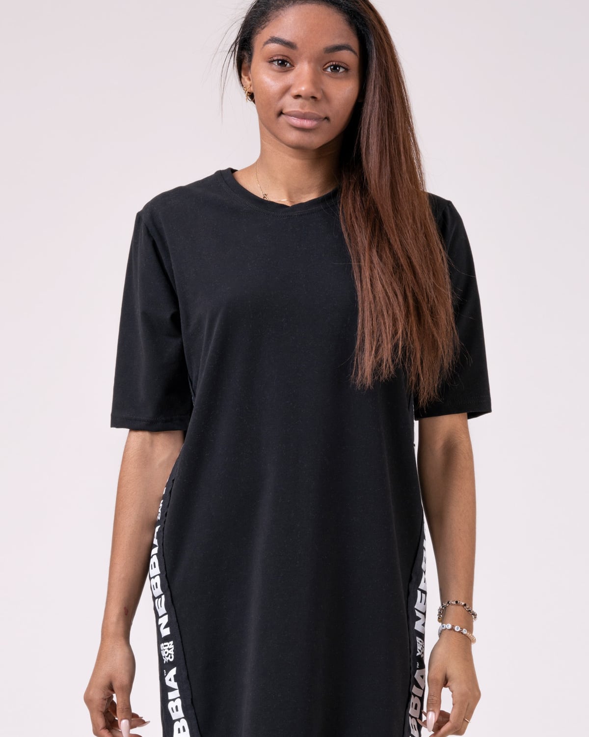 NEBBIA Playful Restday Oversized Dress 522 Black - S - pants with