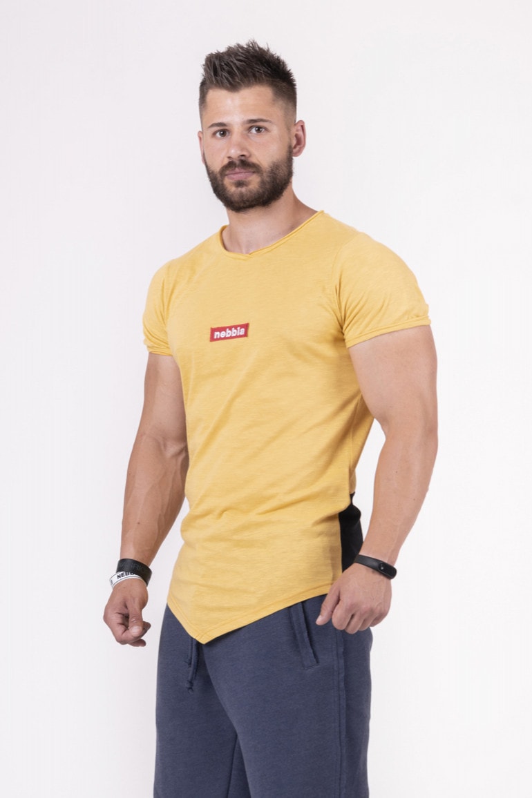 NEBBIA Red Label V-Typical T-Shirt 142 Mustard - XXL - sport clothes