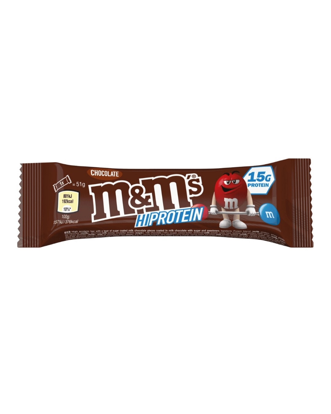 M&M Protein Bar - Chocolate - 51g - collagen powder