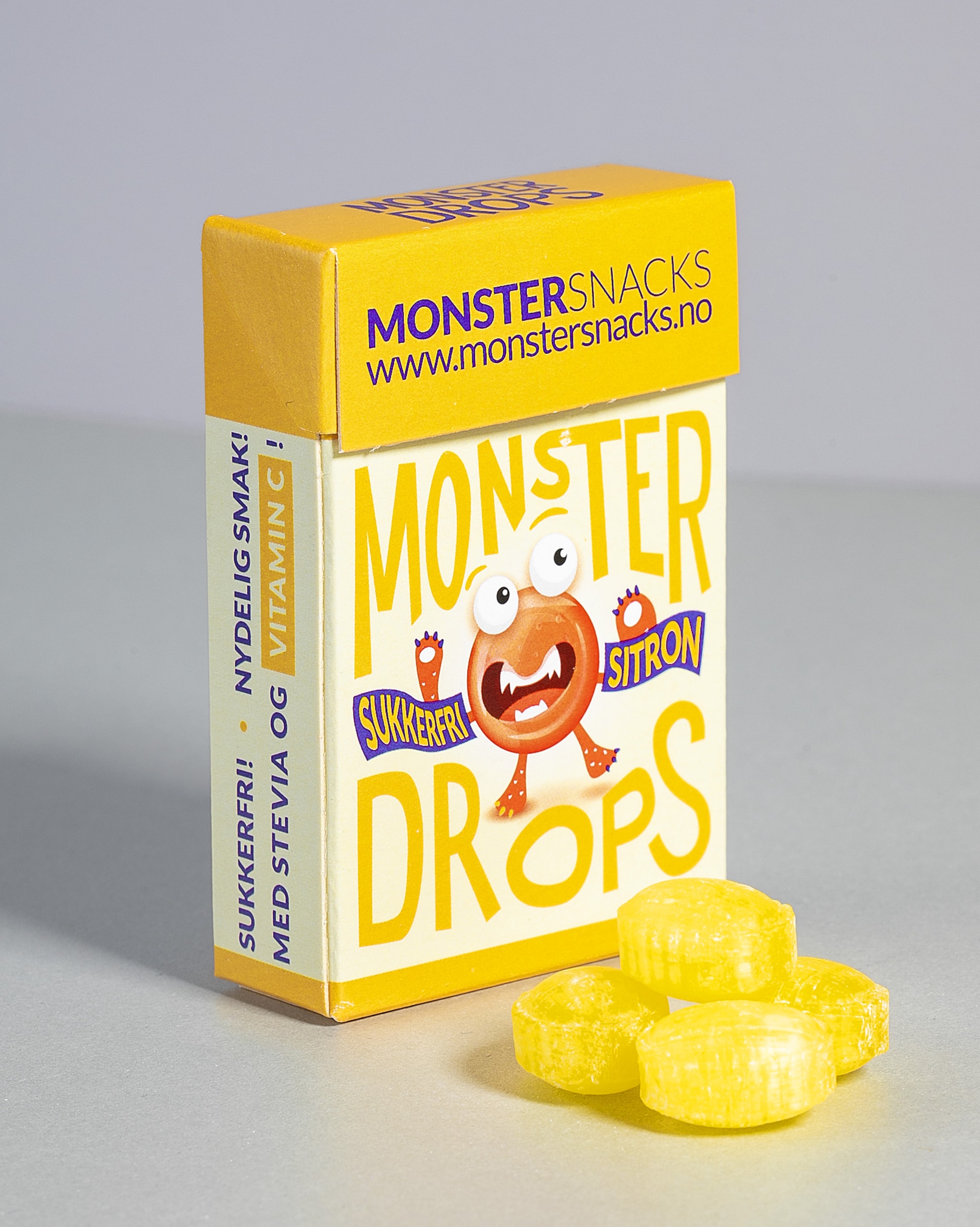 Monster Sukkerfri Drops - Sitron - 36.5g