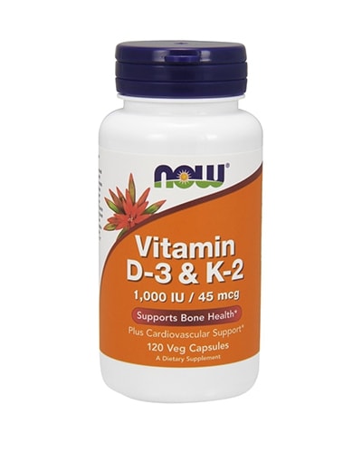 Now Foods Vitamin D3 & K2 - 1000IU/45mcg (120) - the