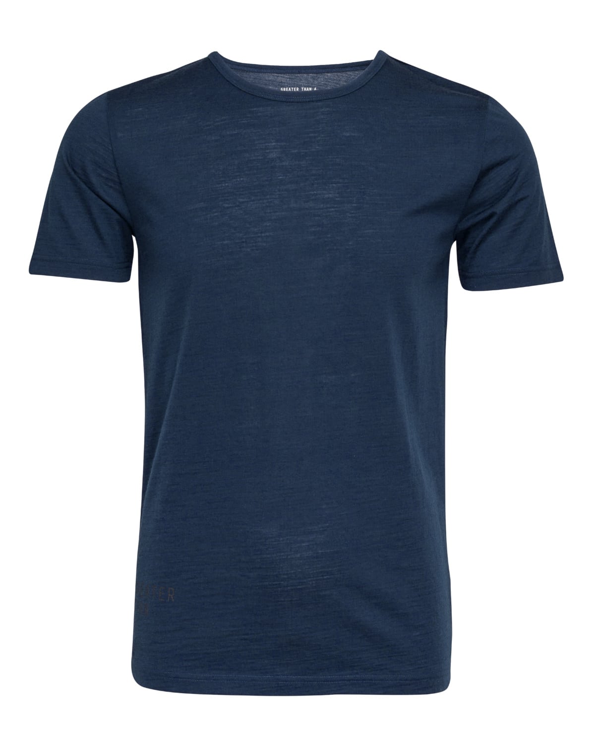 Greater Than A Curve Wool Tee Crew Navy - XL - the