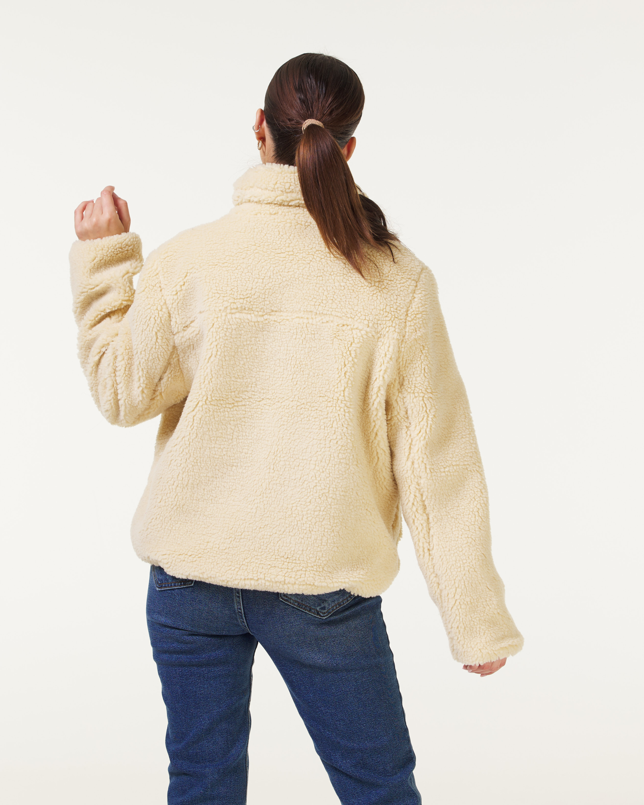 Fila petite teddy bear jacket with pocket shop detail
