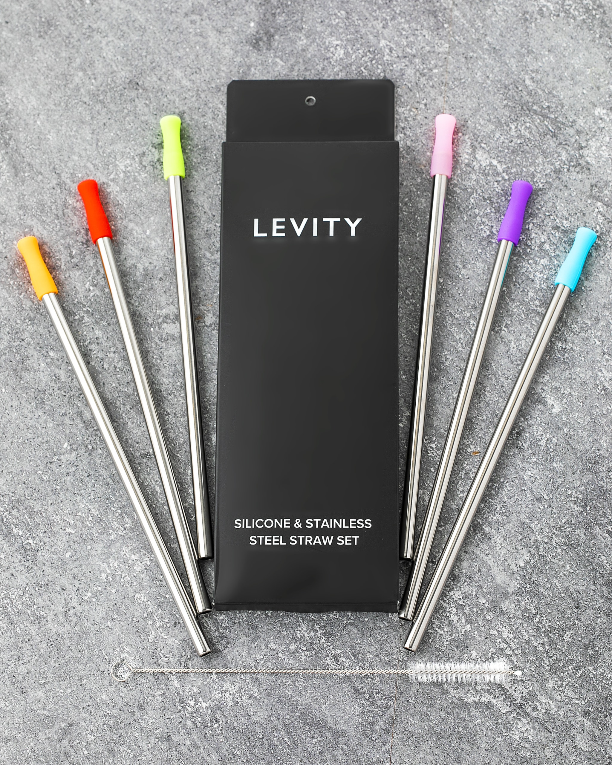 LEVITY Silicone Straw and Stainless Steel Straw1