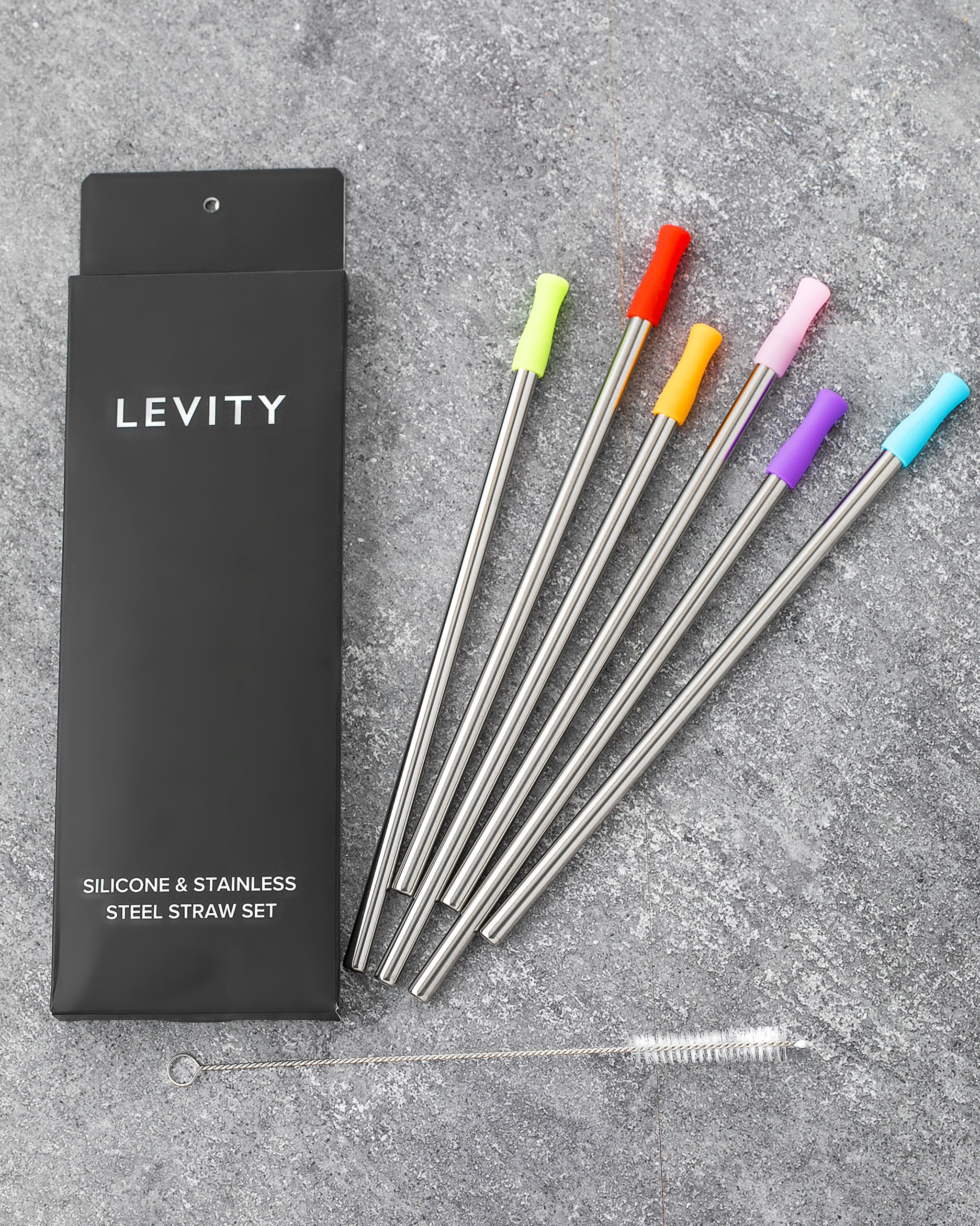 LEVITY Silicone Straw and Stainless Steel Straw2