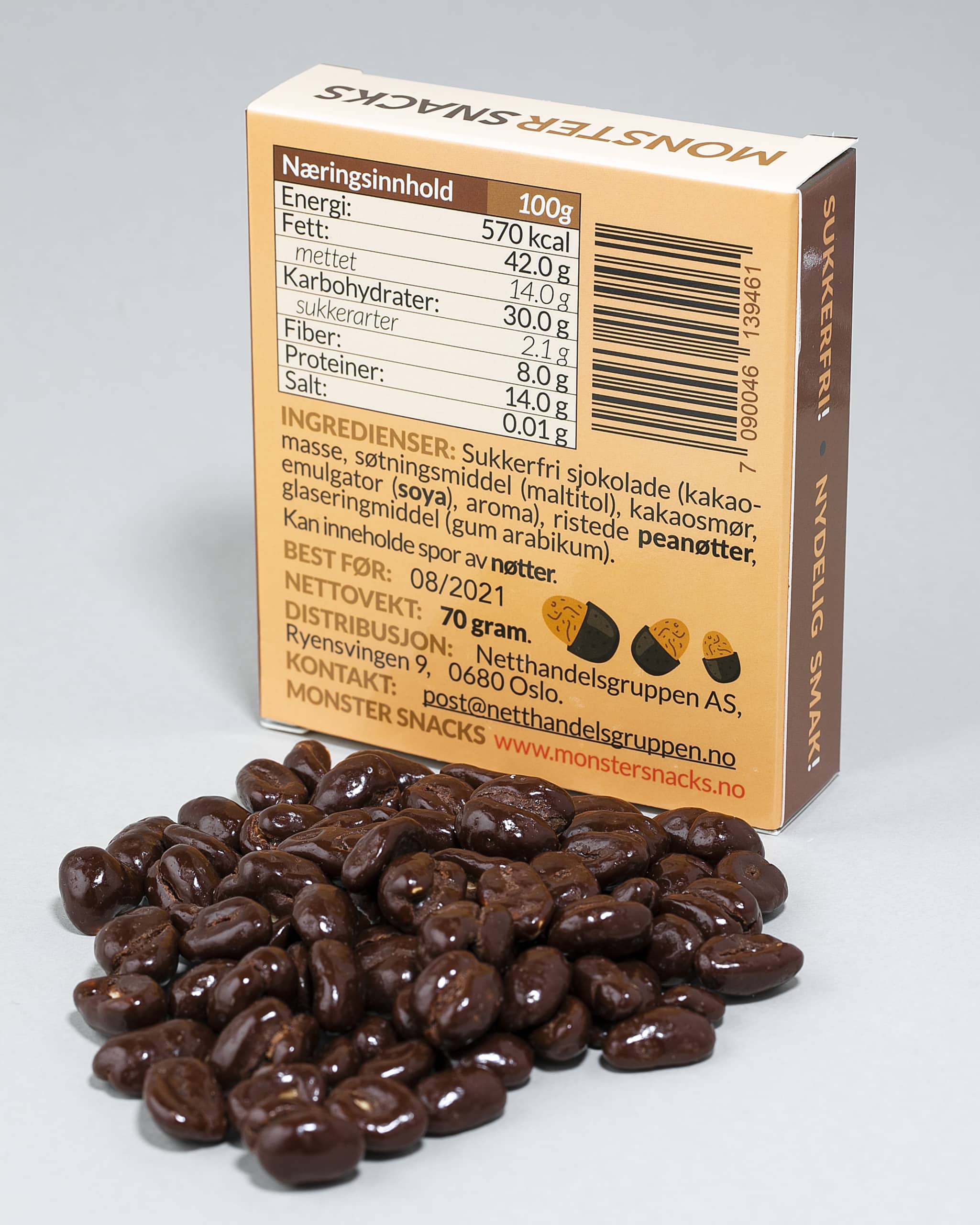Monster Peanuts & Sugar Free Chocolate 70g2
