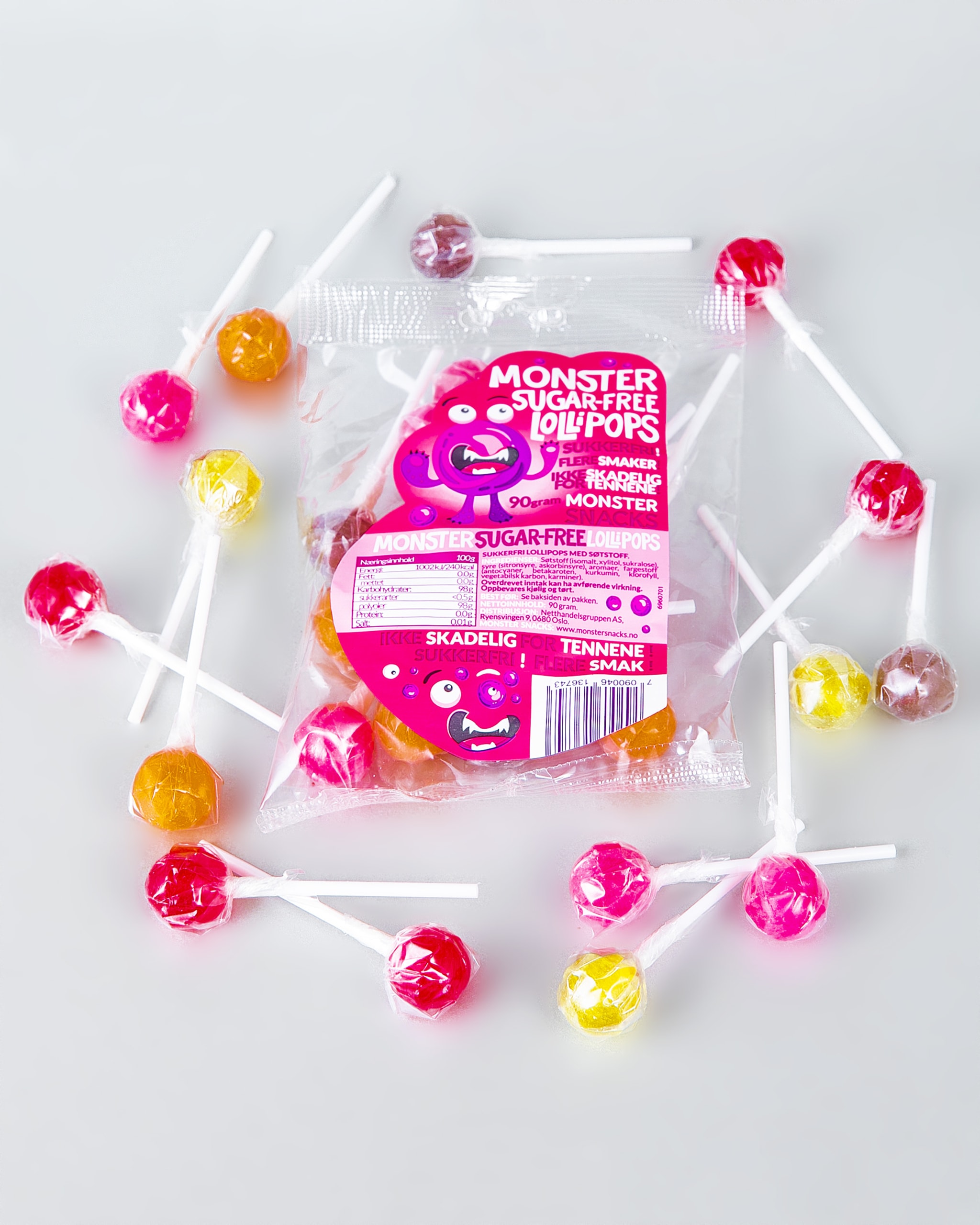 Monster sugar free lollipops 90g tights no