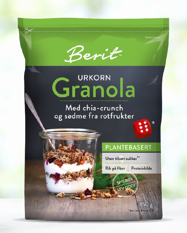 Berit Nordstrand Sukkerfri Granola - Chia & Rotfrøkter - high protein