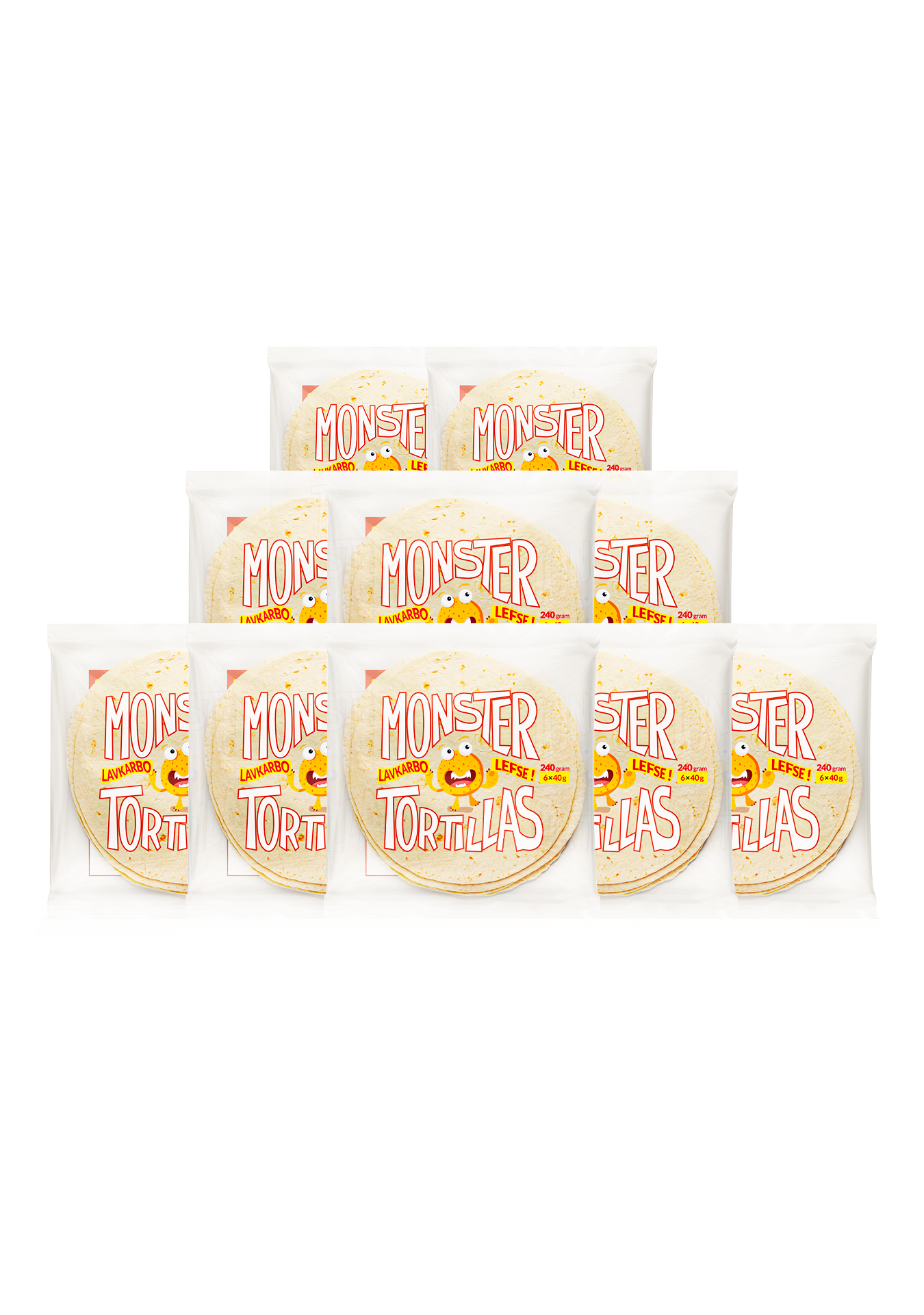 Monster Lavkarbo Tortillas 10-Pack (60 lefser)