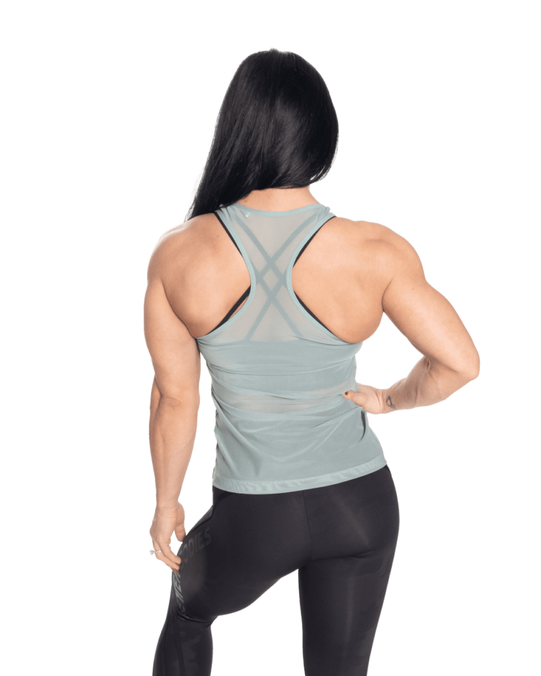 Better Bodies Seamless Mesh Tank Teal Green Tights.no