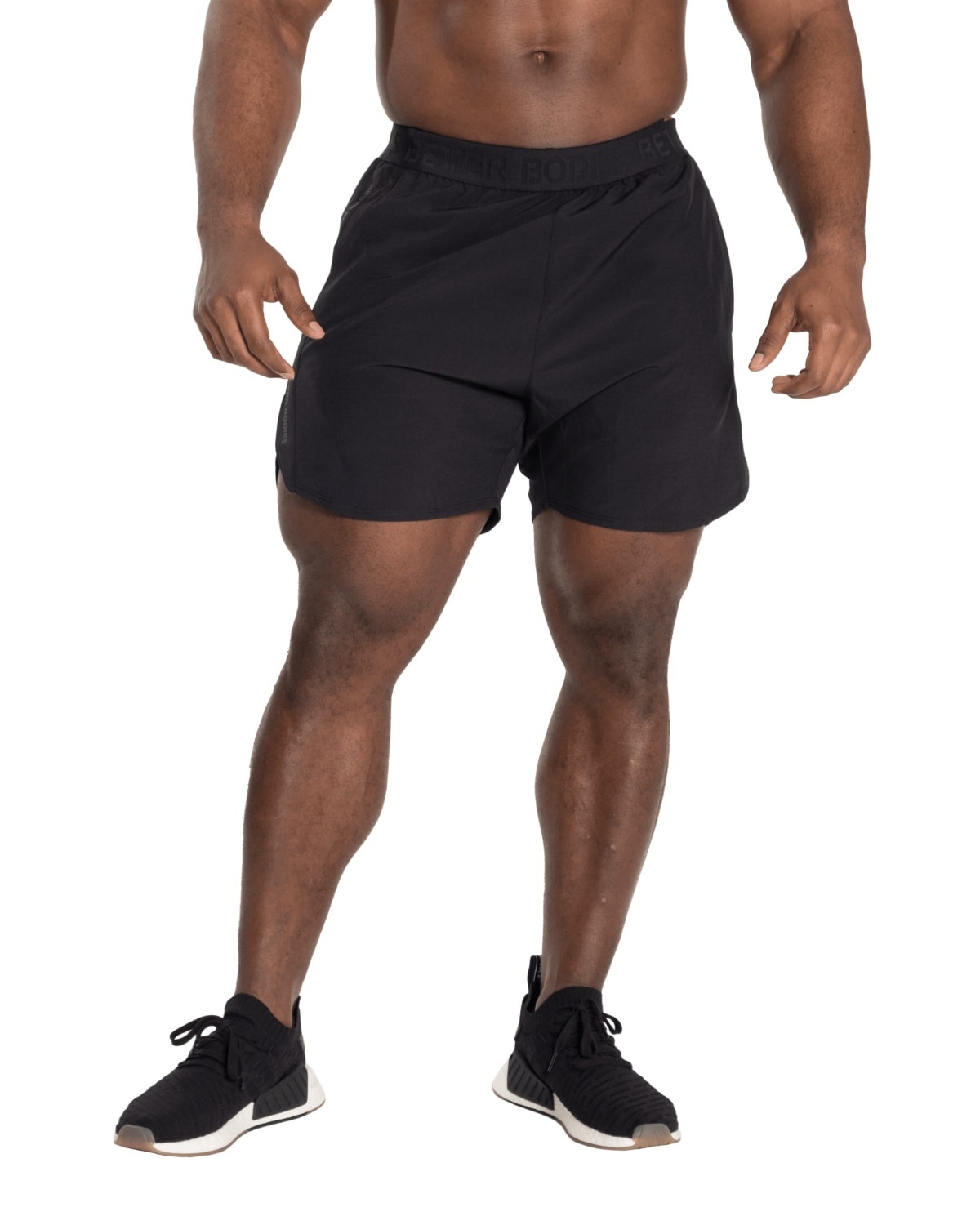 Better Bodies Essex stripe shorts - Black/Grey - L - workout